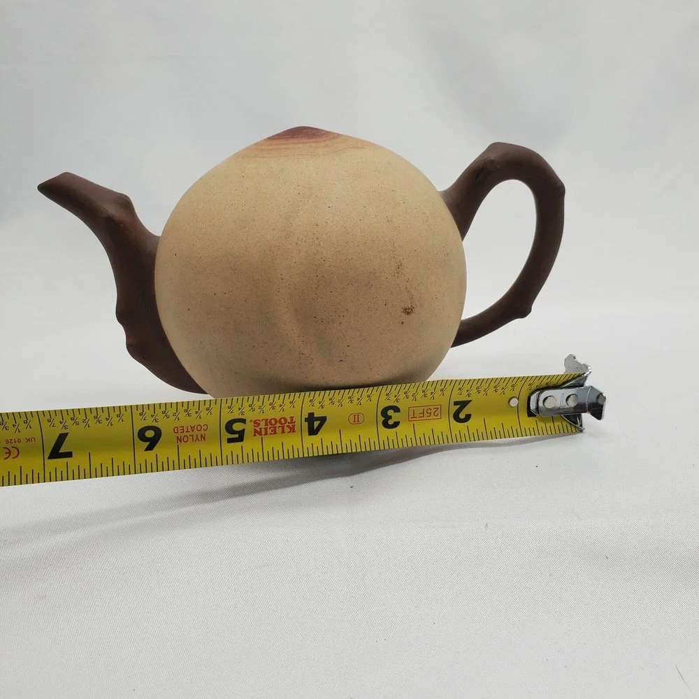 Cadogan Upside-Down Teapot Peach‎ Tree Branch Handle Signed  Stamped